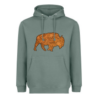 Sage Western Vintage Bison Silhouette Heavyweight Hoodie - Bettercallsaul