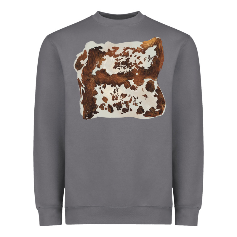 Hand Drawn Cowhide Cow Fur Heavyweight Sweatshirt by BarkalooDesign | Teevron