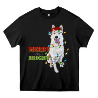 Black merry and bright white shepherd Heavy Core Tee - RanaPortraitStore