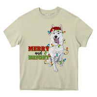 Mossy merry and bright white shepherd Heavy Core Tee - RanaPortraitStore