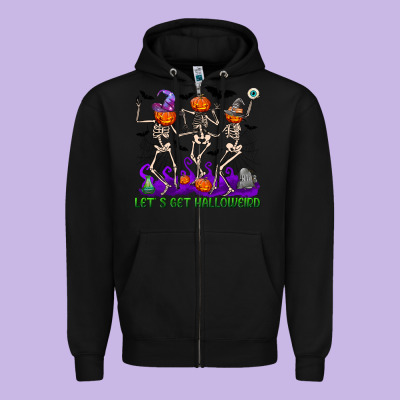Let S Get Halloweird Zipper Hoodie Designed By Nancycooperartshop