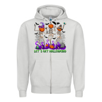Dove Grey let s get halloweird Zipper Hoodie - NancyCooperArtShop