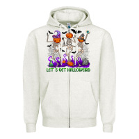 Oatmeal Heather let s get halloweird Zipper Hoodie - NancyCooperArtShop