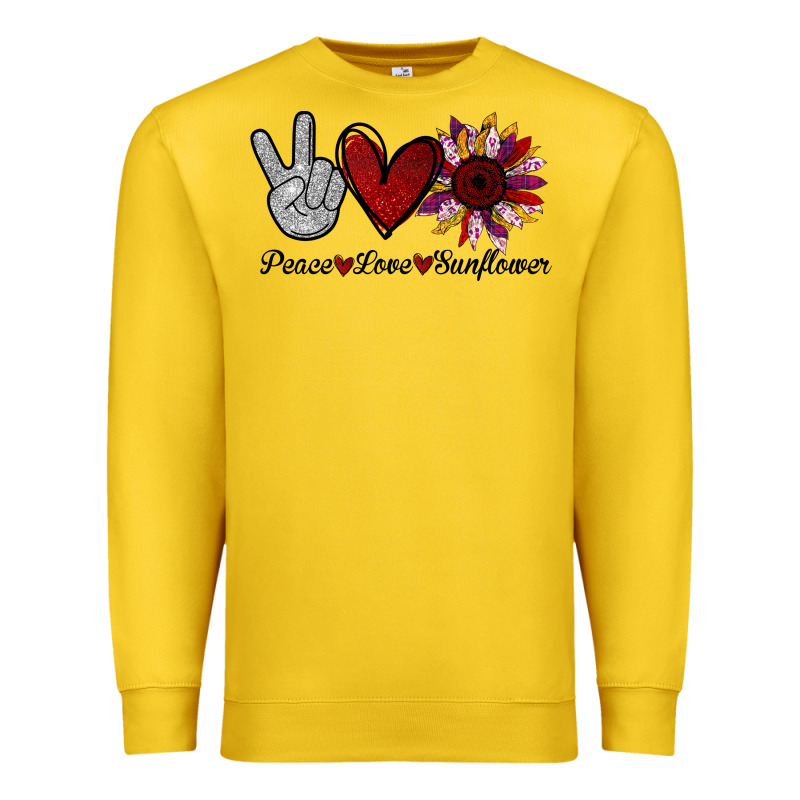 Peace Love Sunshine Sunflower Premium Sweatshirt by Bettercallsaul | Teevron
