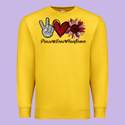 Peace Love Sunshine Sunflower Premium Sweatshirt Designed By Bettercallsaul