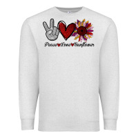 Oatmeal Heather Peace Love Sunshine Sunflower Premium Sweatshirt - Bettercallsaul