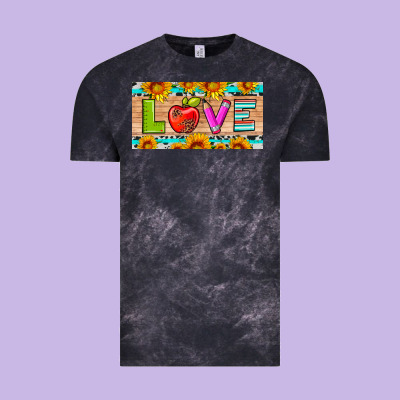 Love And Sunflower With Pen And Apple License Plate Template Vintage Tee Designed By Artiststas