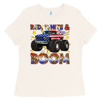 Bone red white and boom Ladies Tee - texasbilliewilder