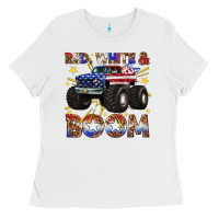 White red white and boom Ladies Tee - texasbilliewilder