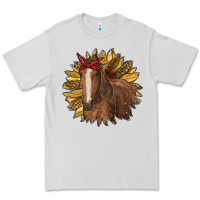 Dove Grey sunflower with horse Premium Tee - RanaPortraitStore