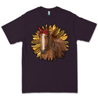 Plum sunflower with horse Premium Tee - RanaPortraitStore