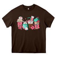 Chocolate Brown nurse coffee cups Heavy Core Tee - texasbilliewilder