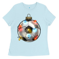 Baby Blue christmas  soccer Ladies Tee - Zillion Design Studio