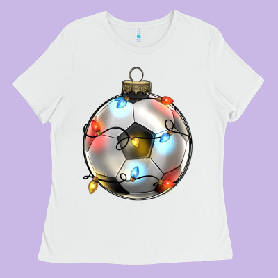 Christmas  Soccer Ladies Tee Designed By Zillion Design Studio