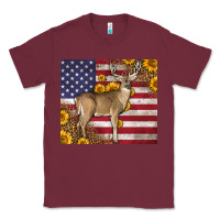 Burgundy Western American Flag And Deer Classic Tee - LillyAllenDesigns