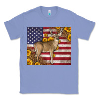 Colony Blue Western American Flag And Deer Classic Tee - LillyAllenDesigns