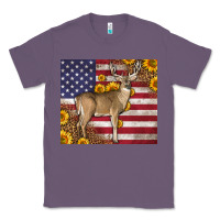 Lavender Western American Flag And Deer Classic Tee - LillyAllenDesigns