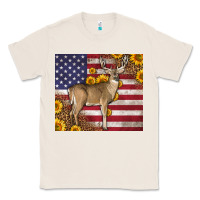 Natural Western American Flag And Deer Classic Tee - LillyAllenDesigns