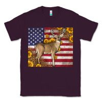 Plum Western American Flag And Deer Classic Tee - LillyAllenDesigns