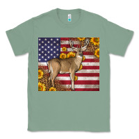 Sage Western American Flag And Deer Classic Tee - LillyAllenDesigns