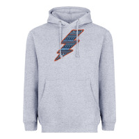 Heather Grey Western Orange Border Aztec Lightning Heavyweight Hoodie - Bettercallsaul