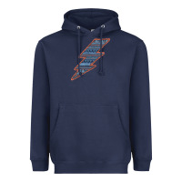 Navy Western Orange Border Aztec Lightning Heavyweight Hoodie - Bettercallsaul