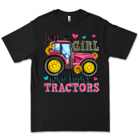 Black just a girl who loves tractors Premium Tee - Zillion Design Studio