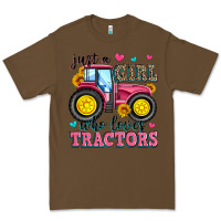 Cacao just a girl who loves tractors Premium Tee - Zillion Design Studio