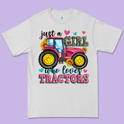 Just A Girl Who Loves Tractors Premium Tee Designed By Zillion Design Studio