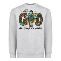 Heather Grey with god all things are possible gemstone cross Heavyweight Sweatshirt - Jasminsmagicworld