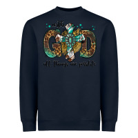 Navy with god all things are possible gemstone cross Heavyweight Sweatshirt - Jasminsmagicworld