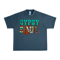 Midnight Navy western gypsy soul horse roses serape aztec leopard Urban Heavy Tee - Artiststas