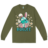 Army Green boujee  easter  egg Long Sleeve Tee - MaliasSmallBusiness