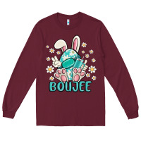 Burgundy boujee  easter  egg Long Sleeve Tee - MaliasSmallBusiness