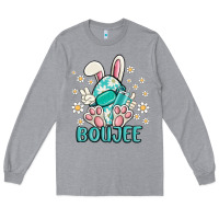 Heather Grey boujee  easter  egg Long Sleeve Tee - MaliasSmallBusiness