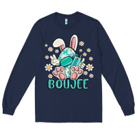 Navy boujee  easter  egg Long Sleeve Tee - MaliasSmallBusiness