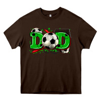 Chocolate Brown dad soccer Heavy Core Tee - Zillion Design Studio