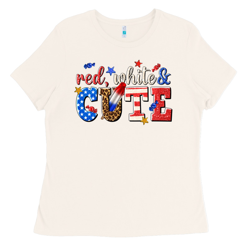 Red White And Cute Billie Wilder Ladies Tee by texasbilliewilder | Teevron