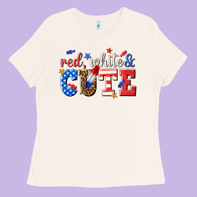 Red White And Cute Billie Wilder Ladies Tee Designed By Texasbilliewilder