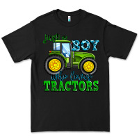 Black just a boy who loves tractors Premium Tee - Zillion Design Studio
