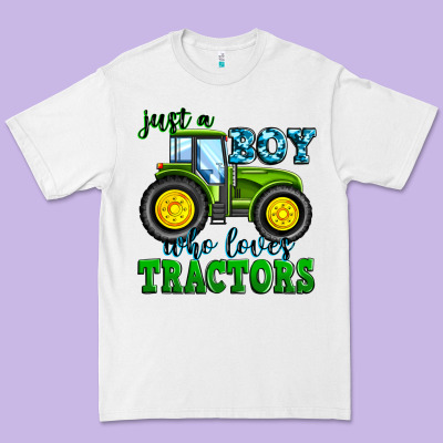 Just A Boy Who Loves Tractors Premium Tee Designed By Zillion Design Studio