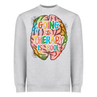 Heather Grey going to therapy is cool Heavyweight Sweatshirt - NancyCooperArtShop