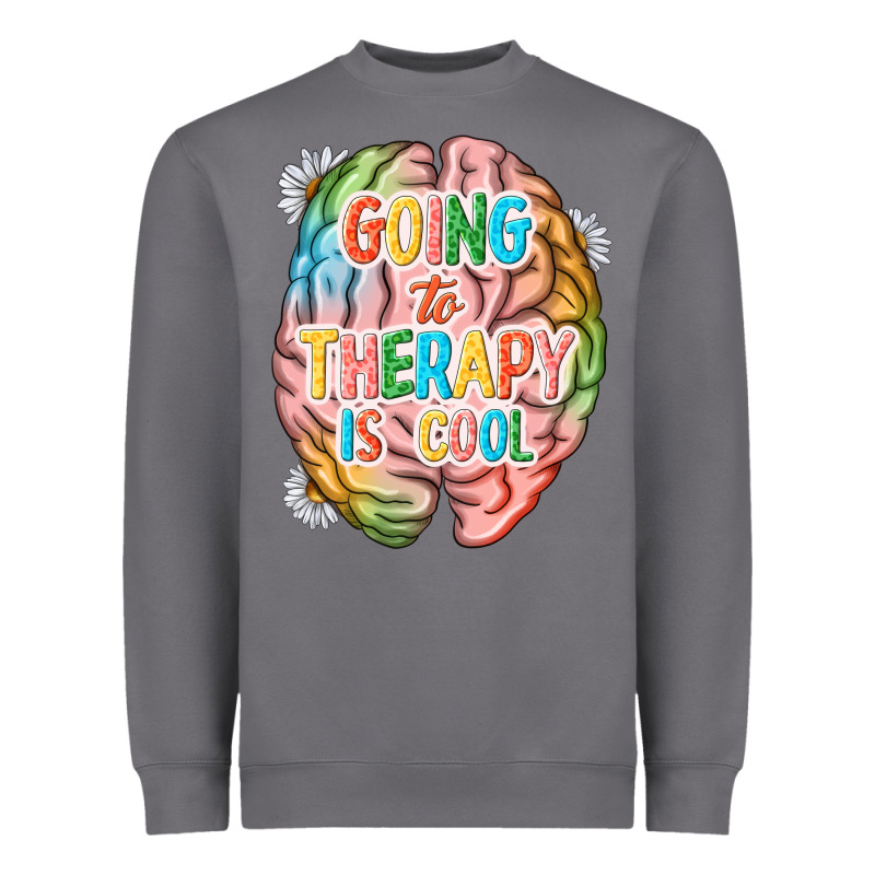 Going To Therapy Is Cool Heavyweight Sweatshirt by NancyCooperArtShop | Teevron