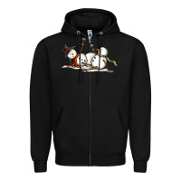 Black snowman with wine Zipper Hoodie - MaliasSmallBusiness