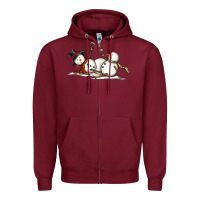 Burgundy snowman with wine Zipper Hoodie - MaliasSmallBusiness