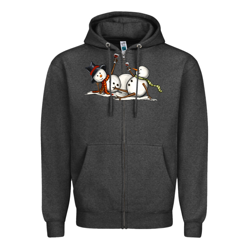 Snowman With Wine Zipper Hoodie by MaliasSmallBusiness | Teevron