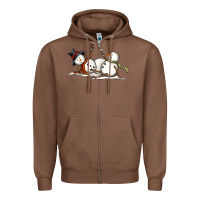 Chestnut snowman with wine Zipper Hoodie - MaliasSmallBusiness