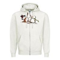 Oatmeal Heather snowman with wine Zipper Hoodie - MaliasSmallBusiness