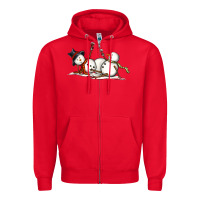 Red snowman with wine Zipper Hoodie - MaliasSmallBusiness