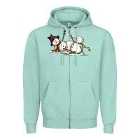 Seafoam snowman with wine Zipper Hoodie - MaliasSmallBusiness